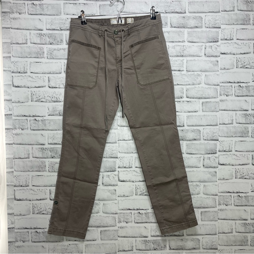 Anthropologie HEI Lightweight Utility Roll Tab Hem Brown Pant 28